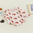 thumbnail image 3 of Baby Girl Romper  Long Sleeve  Neck Cartoon Ghost / Santa / Flower Loose Button Romper, 3 of 8