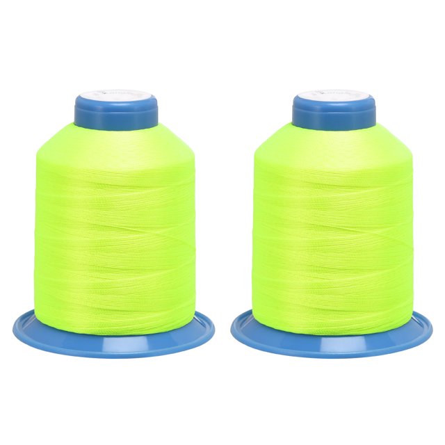 Unique Bargains 1312 Yards 210D/0.32mm Extra Strong Bonded Polyester Threads (Green Yellow, 2 Pack)