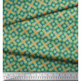thumbnail image 3 of Soimoi polyester Crepe Fabric Check & Moroccan Ethnic Printed Craft Fabric by the Yard 42 Inch Wide, 3 of 3