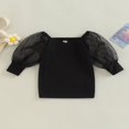 thumbnail image 3 of Robe de Princesse pour Tout-Petit Fille, Robe de Fête en Gaze à Manches Bouffantes, Mini Robe de Concours Décontractée, Vêtements, Noir, 2-3 Ans, 3 of 7