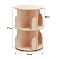 thumbnail image 2 of 2-Tier Solid Wood Rotating Bookshelf for Home & Office, Stackable 360° Organizer (Beige)- All ages, 2 of 4