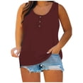 thumbnail image 1 of Timegard Plus Size Tank Tops for Women Button Round Neck Sleeveless Shirts Casual Solid Color Top, 1 of 6