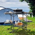 thumbnail image 3 of Patiojoy Table de Cuisine de Camping Pliable Station de Cuisson Extérieure avec 4 Tables d'Appoint Étagère de Rangement, 3 of 10