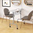 thumbnail image 2 of Gymax Folding Manicure Nail Table w/ Electric Dust Collector LED Lamp Carry Bag White, 2 of 10