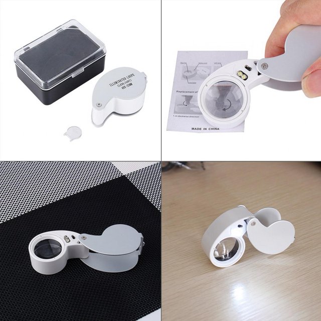 Mini Glass Magnifier Portable Jewelers Magnifier ABS + Glass + Acrylic For Read Books Newspapers Menus
