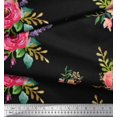 thumbnail image 3 of Soimoi Cotton Duck Fabric Leaves & Anemone Flower Decor Fabric Printed Yard 56 Inch Wide, 3 of 3