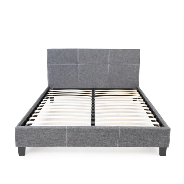California Bed Frame with Headboard - Queen (Grey)
