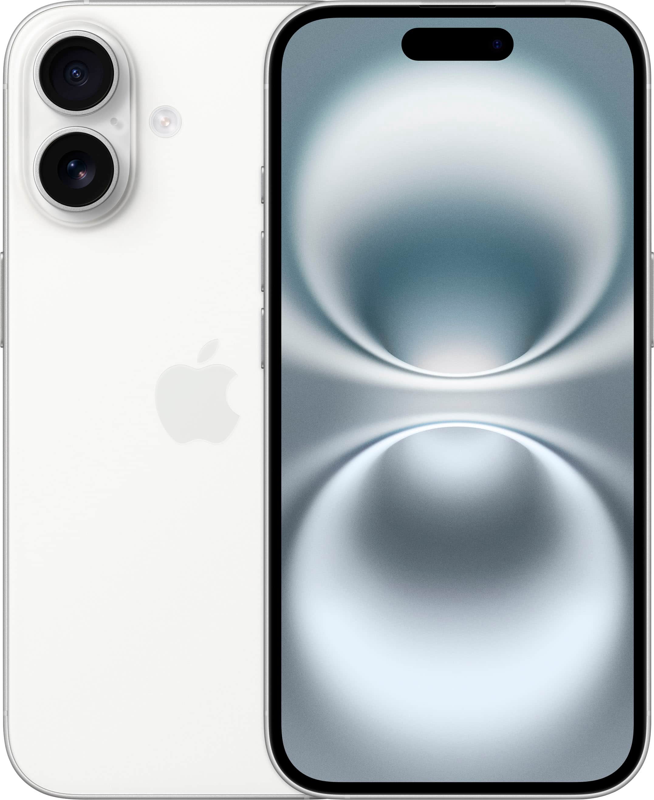 Refurbished Apple iPhone 16 w/ Pre-Installed Tempered Glass - eSIM ONLY - (Fully Unlocked) 128GB White (Grade A)