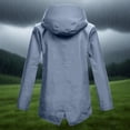 thumbnail image 4 of WRKEKC Manteau Coupe-Vent Imperméable à Capuche pour Femme, Imperméable de Randonnée Léger à Fermeture Éclair Intégrale avec Poches, 4 of 6
