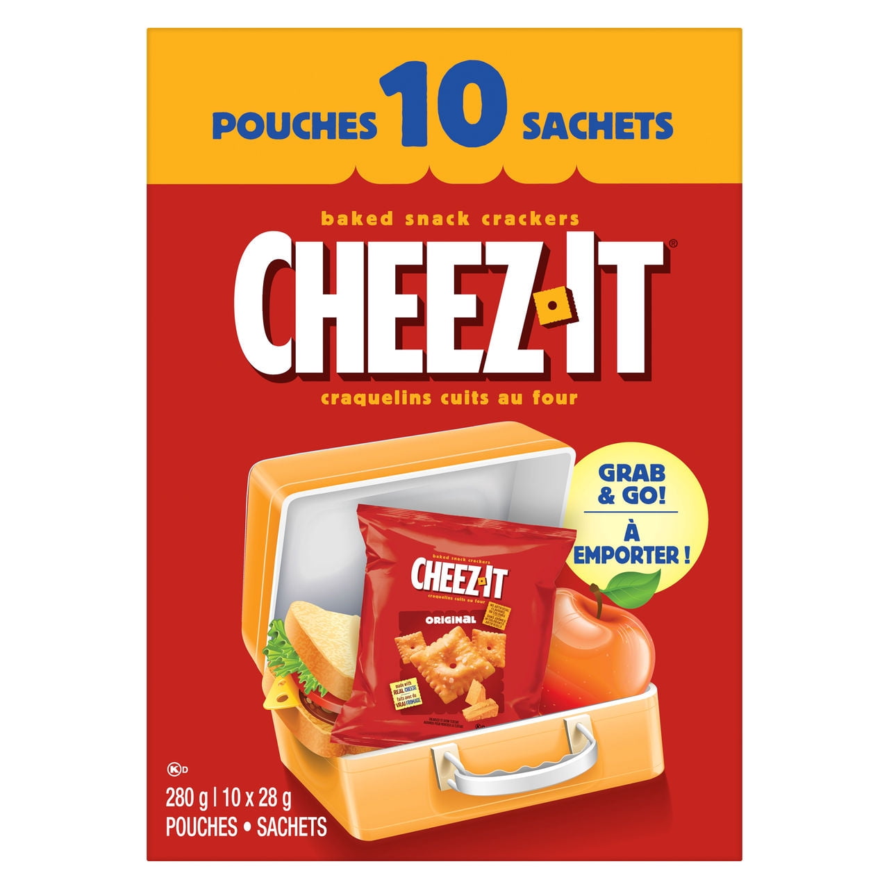 Cheez-It® Baked Snack Crackers Original 28g, 10 count Snack Pack