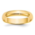 thumbnail image 1 of 14k Or Jaune Solide Poli Léger 4mm Ltw Demi-Rond Taille de Bande 13 Bague Bijoux Cadeaux pour Femmes, 1 of 3