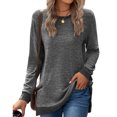 thumbnail image 2 of Pisexur Chandails en Molleton à Manches Longues pour Femmes Col Rond Décontracté T-Shirts Blouses Chandails en Molleton Tuniques avec Poche, 2 of 4