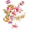 thumbnail image 1 of Romantic Flowers Wall Sticker for Bathroom Toilet Seats Fridge Cupboard Decal, 1 of 8