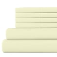 thumbnail image 1 of 7-PC Split King Size Ivory Color Giza 800-Thread-Count Cotton Sheet Set - 18 Inch Deep Pockets, 1 of 7