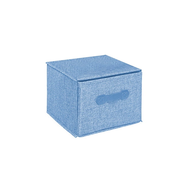 Cotton Linen Hanging Closet Multi Layers Pockets Clothes Organizer Bag Folding Shelves Dual Hooks Wardrobe Sorting Rack Blue Drawer