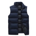 thumbnail image 1 of Pisexur Men's Puffer Vest Outdoor Casual Stand Collar Padded Jacket Coat Vest, 1 of 6