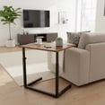 thumbnail image 2 of Tinymod C-Shaped Sofa Side Table for Couch & Bed, Height Adjustable Laptop Table, Rustic Brown, 2 of 8