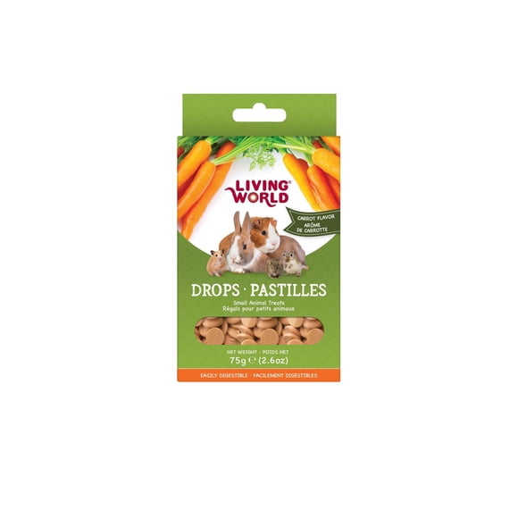 Living World Pastilles pour Petits Animaux, Saveur de Carotte, 75g