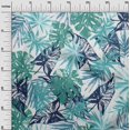 thumbnail image 3 of oneOone Rayon Light Blue Fabric Leaves Craft Projects Decor Fabric Printed By The Yard 56 Inch Wide, 3 of 4