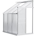 thumbnail image 1 of Outsunny Serre Adossée, Serre en Polycarbonate, Transparent, 1 of 10