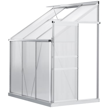Outsunny Serre Adossée, Serre en Polycarbonate, Transparent