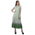 thumbnail image 2 of Moomaya Robe Longue Imprimée pour Femmes, Fente avant, Aguichant, Sans Manches, en Rayonne, Robe de Mariage, 2 of 4