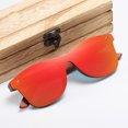 thumbnail image 3 of letairis Women Polarized Retro Mirror Lens Sun Glasses Colorful Lens Options Fashionable Protection Unisex red 1Set, 3 of 6