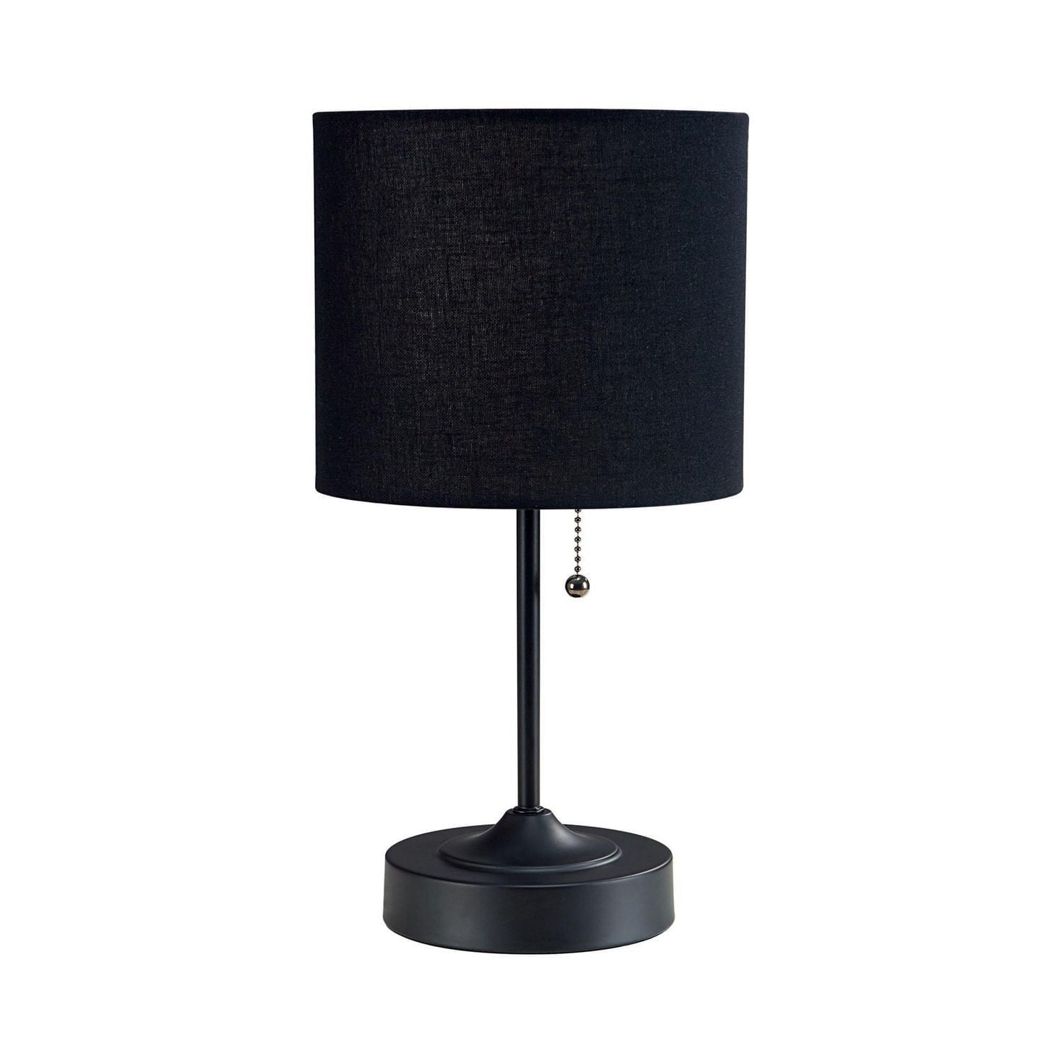 Mainstays 17 inch Metal Stick Table Lamp with USB Charger