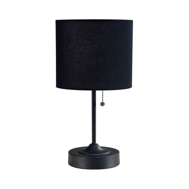 Mainstays 17 inch Metal Stick Table Lamp with USB Charger