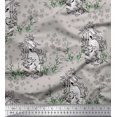 thumbnail image 1 of Soimoi Modal Satin Fabric Boy,Surfboard And Beach Bird Printed Fabric 1 Yard 42 Inch Wide, 1 of 3