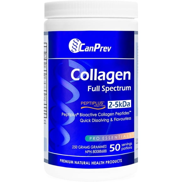 CanPrev Collagen Full Spectrum Peptiplus, 250g Powder 50-Servings - Pure Hydrolyzed Peptides, Optimized for Easy Mixing & Absorption - Bovine Collagen Supporting Joint, Hair, Skin, Nail and Bone