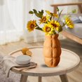 thumbnail image 4 of GUOOL Ceramic Vase Flower Container Decorative Vase for Office Dining Table Decoration Orange, 4 of 9