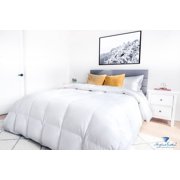Highland Feather 600 Fill Power White Goose Down Duvet 233TC Pure Cotton Casing with Corner Ties TORTOSA, Deluxe, Double, 37 OZ