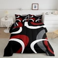thumbnail image 1 of Erosebridal Black and White Red Bedding Full Comforter Set, Abstract Line Down Comforter, Geometry Home Decor Ultra Soft 3pcs, 1 of 8