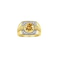 thumbnail image 1 of RYLOS Mens Rings 14K Yellow Gold Designer Round Gemstone &  Sparkling Diamond Ring Citrine November Birthstone Rings For Men, Men's Rings, Gold Rings Sizes 8 - 13, 1 of 7