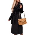 thumbnail image 1 of LinYooLi Trench Coats for Women Casual Lapel Long Solid Color Wrap Coat Wool Blend Overcoat Shacket Jacket, 1 of 5