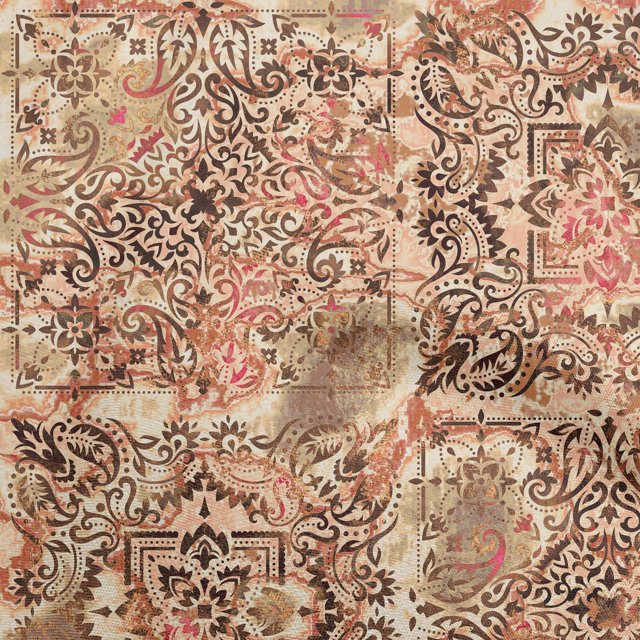 oneOone Rayon Light Brown Fabric Asian Craft Projects Decor Fabric Printed By The Yard 56 Inch Wide