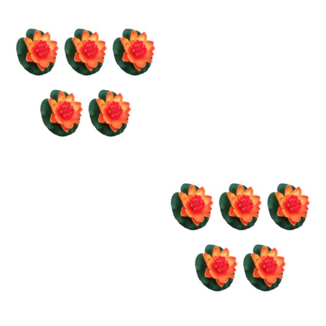 Wweixi 5pcs/set Artificial Lotus Realistic Appearance Easy To Clean Long-lasting sunset red 2Set