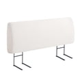 thumbnail image 1 of Pinmoco Tête de Lit Rembourrée en Mousse pour Lit Très Grand, Hauteur Réglable et Tête de Lit Ergonomique, Velours Teddy Blanc, 1 of 9
