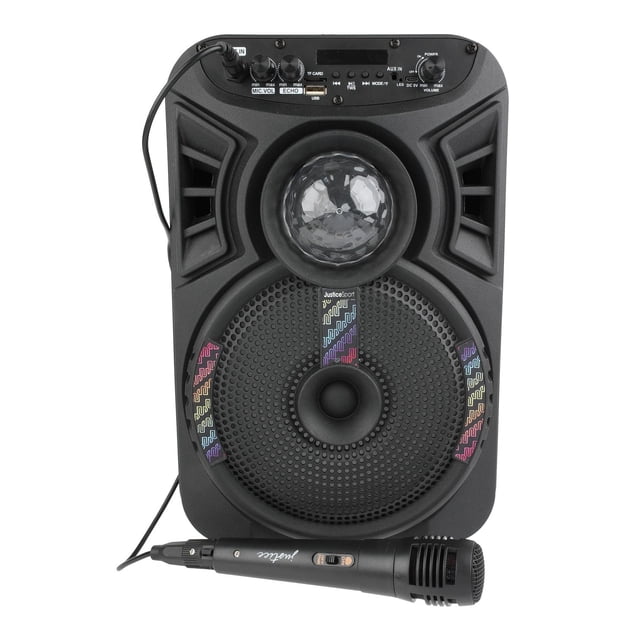 Justice Karaoke speaker with Disco Party Lights