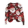 thumbnail image 5 of Atogsazn Chandails de Noël pour Femmes Col Rond Manches Longues Chandail en Molleton Blouse Ample Rouge TTG Mode, 5 of 5