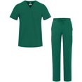 thumbnail image 1 of Adar Addition Go-Everyday Scrub Set for Men - Stylish Scrub Top & Cargo Scrub Pants - A9800 - Hunter Green - S, 1 of 7