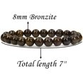 thumbnail image 2 of Natural Bronzite Gemstone 8mm Round Beads Stretch Bracelet 7" Unisex, 2 of 5