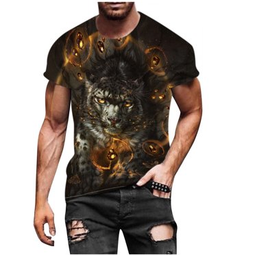 Fankiway Cardigan Mode pour Hommes à Manches Courtes Imprimé avec Boutons de Couleur T-Shirt Décontracté Hauts