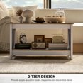 thumbnail image 4 of HOMCOM 31.5" Square Coffee Table, Farmhouse 2-Tier Center Table for Living Room, Distressed Oak and Brown, 4 of 7