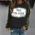 thumbnail image 1 of 50 % de Rabais Liquidation Chandail en Molleton Surdimensionné pour Femmes 2023 T-shirt Imprimé Manches Longues Blouse Col Rond Hauts Décontractés Chandail en Molleton, 1 of 5