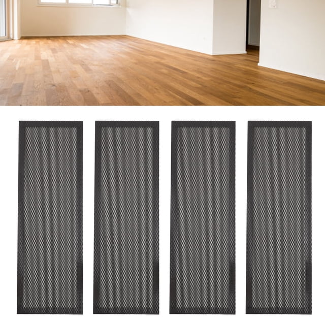 PVC Magnetic Floor Register Vent Cover, Ultra Fine Mesh Filter, Easy Install with Magnetic Adsorption 4PCS Set Suitable for Home Vent Floor 102x305mm 156.00g
