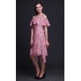 thumbnail image 2 of Bimba Robe Midi à Manches Flottantes Imprimé Oiseau Rose Épaules Dénudées Femme - TTTG, 2 of 6
