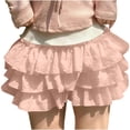 thumbnail image 3 of Plebaso Ruffle Shorts for Women Casual Layered Bloomers Sleepwear Solid Color Womens Cute Bottom Shorts, 3 of 6