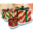 thumbnail image 3 of Northlight Striped Gift Boxes Outdoor Christmas Decorations - 8" - Clear Lights - Set of 3, 3 of 3